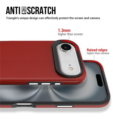 „TUTU“ Shockproof ciets silikona korpuss - sarkans (iPhone Air)
