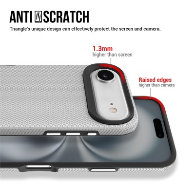 „TUKU“ Shockproof kieto silikono  dėklas - sidabrinis (iPhone Air)