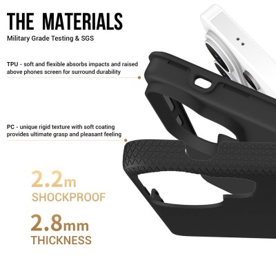 „TUTU“ Shockproof kieto silikono  dėklas - juodas (Galaxy S26 Ultra)