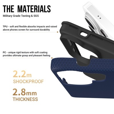 „TUTU“ Shockproof kieto silikono  dėklas - tamsiai mėlynas (Galaxy S26 Ultra)