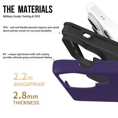 „TUTU“ Shockproof kieto silikono  dėklas - violetinis (Galaxy S26 Ultra)