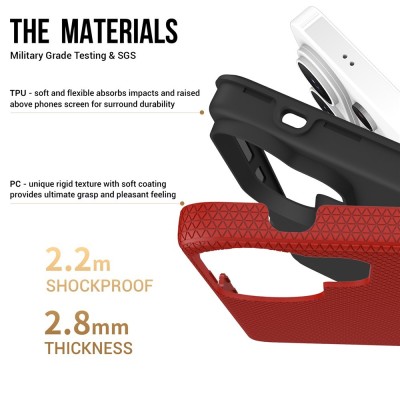 „TUTU“ Shockproof ciets silikona korpuss - sarkans (Galaxy S26 Ultra)