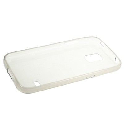 Samsung Galaxy S5 (S5 Neo) skaidrus (permatomas) kieto silikono TPU ploniausias pasaulyje pilkas dėklas / Priedai.lt