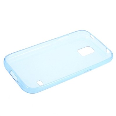 Samsung Galaxy S5 (S5 Neo) dzidrs (caurspīdīgs) cieta silikona TPU pasaulē planākais zils apvalks / Vacins.lv