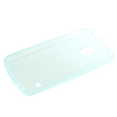 Samsung Galaxy S5 (S5 Neo) skaidrus (permatomas) kieto silikono TPU ploniausias pasaulyje žalias dėklas / Priedai.lt