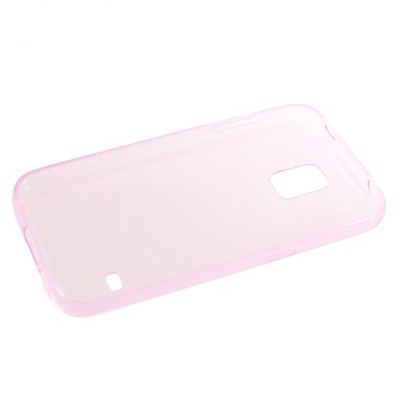 Samsung Galaxy S5 (S5 Neo) skaidrus (permatomas) kieto silikono TPU ploniausias pasaulyje rožinis dėklas / Priedai.lt