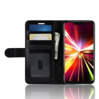 Huawei Mate 20 Lite atvēramais ādas melns maciņš (maks) / Vacins.lv