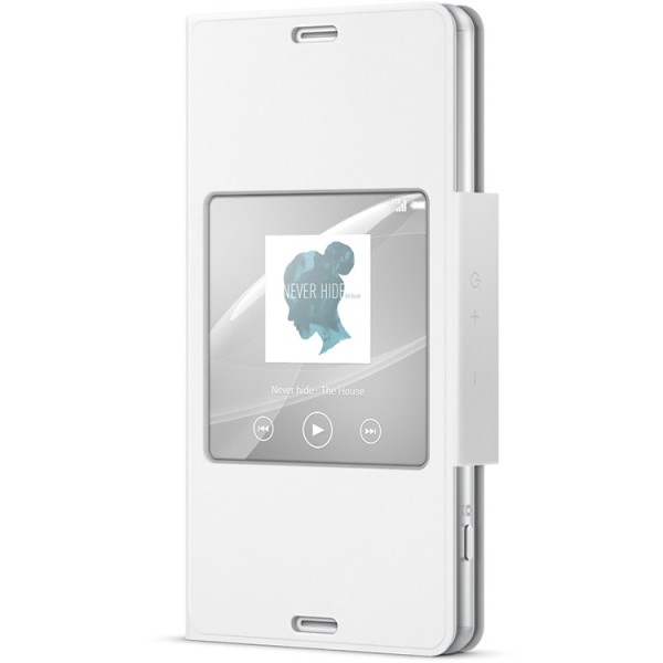 „Sony“ Style Cover Window atverčiamas dėklas - baltas (Xperia Z3 Compact)