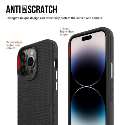 „TUTU“ Shockproof kieto silikono  dėklas - juodas (iPhone 15 Pro)