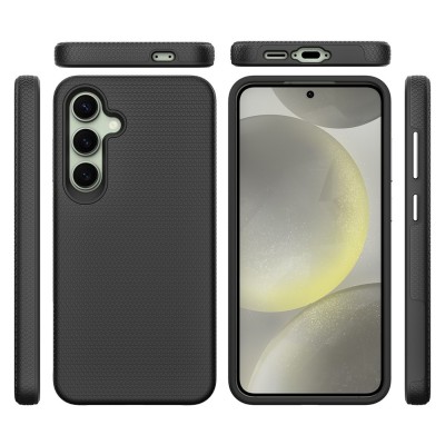 „TUTU“ Shockproof kieto silikono  dėklas - juodas (Galaxy S24 FE)