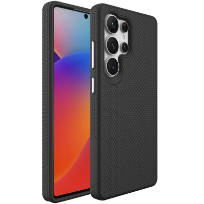 „TUTU“ Shockproof hard silicone case - black (Galaxy S25 Ultra)