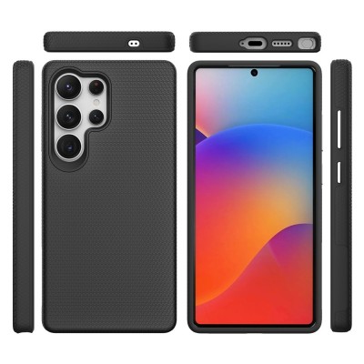 „TUKU“ Shockproof kieto silikono  dėklas - juodas (Galaxy S25 Ultra)