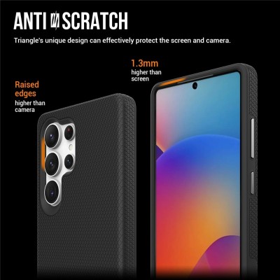 „TUKU“ Shockproof kieto silikono  dėklas - juodas (Galaxy S25 Ultra)
