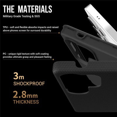 „TUTU“ Shockproof hard silicone case - black (Galaxy S25 Ultra)