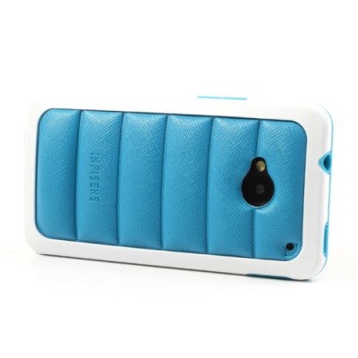 „Infisens“ Hybrid Bumper HTC One M7 šviesiai mėlynas dėklas (Dėkliukas) / Priedai.lt