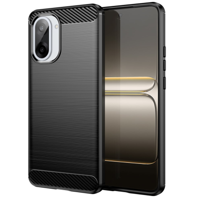 "AILES" Carbon cieta silikona (TPU) apvalks - melns (OnePlus Nord CE5 / Ace 5 Racing)