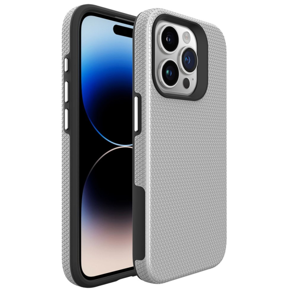 „TUKU“ Shockproof kieto silikono  dėklas - sidabrinis (iPhone 16 Pro Max)