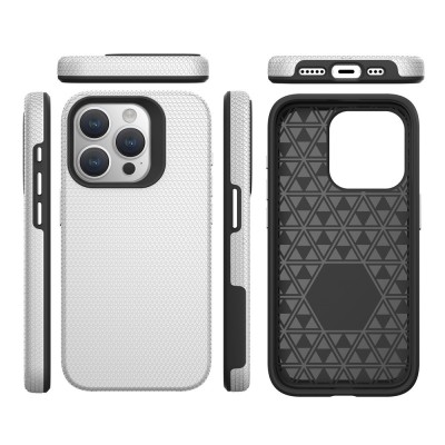 „TUKU“ Shockproof kieto silikono  dėklas - sidabrinis (iPhone 16 Pro Max)