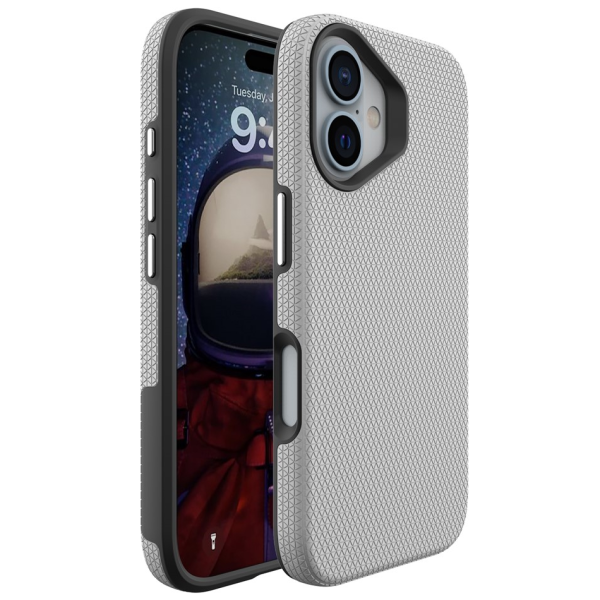 „TUKU“ Shockproof kieto silikono  dėklas - sidabrinis (iPhone 16)