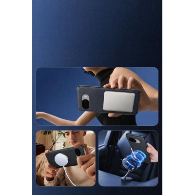 Leather MagSafe cietā silikona (TPU) apvalks - melns (Pixel 10a)