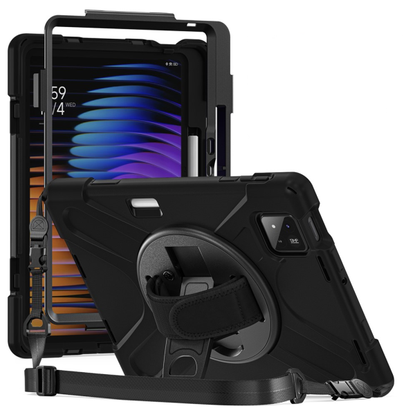 Sustiprintos apsaugos (360°) dėklas - juodas (Xiaomi Pad 7 / Pad 7 Pro / Pad 8 / Pad 8 Pro)