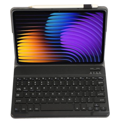 „Bosina“ Atverčiamas dėklas su klaviatūra - juodas (Xiaomi Pad 7 / Pad 7 Pro / Pad 8 / Pad 8 Pro / Poco Pad X1)