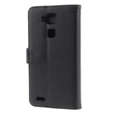 Huawei Ascend Mate 7 atvēramais melns ādas Litchi maciņš - maciņš / Vacins.lv