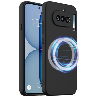 "Shell" MagSafe cieta silikona (TPU) apvalks - melns (Nothing Phone 4a)