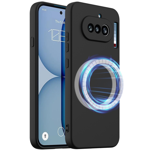 "Shell" MagSafe cieta silikona (TPU) apvalks - melns (Nothing Phone 4a)