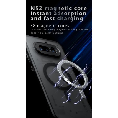 „Mofan“ MagSafe matinis kieto silikono (TPU) dėklas - juodas (Nothing Phone 4a)