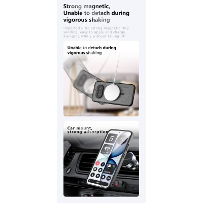 "Mofan" MagSafe matēts cieta silikona (TPU) apvalks - melns (Nothing Phone 4a)