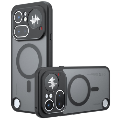 "Mofan" MagSafe matēts cieta silikona (TPU) apvalks - melns (Nothing Phone 4a Pro)