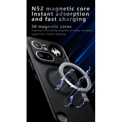 „Mofan“ MagSafe matinis kieto silikono (TPU) dėklas - juodas (Nothing Phone 4a Pro)