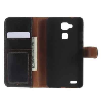 Huawei Ascend Mate 7 atvēramais melns ādas Litchi maciņš - maciņš / Vacins.lv