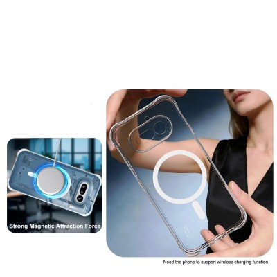 "IMAK" Candy MagSafe cieta silikona (TPU) apvalks - dzidrs (Nothing Phone 4a)