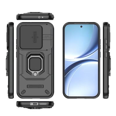 "Mozhi" Kickstand pastiprinātas aizsardzības apvalks - melns (Poco X8 Pro / Redmi Turbo 5)