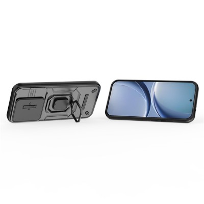 „Mozhi“ Kickstand sustiprintos apsaugos dėklas - juodas (Poco X8 Pro / Redmi Turbo 5)