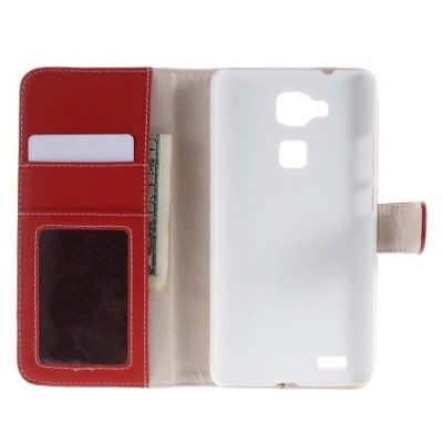 Huawei Ascend Mate 7 atvēramais sarkans ādas Litchi maciņš - maciņš / Vacins.lv