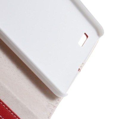 Huawei Ascend Mate 7 atvēramais sarkans ādas Litchi maciņš - maciņš / Vacins.lv