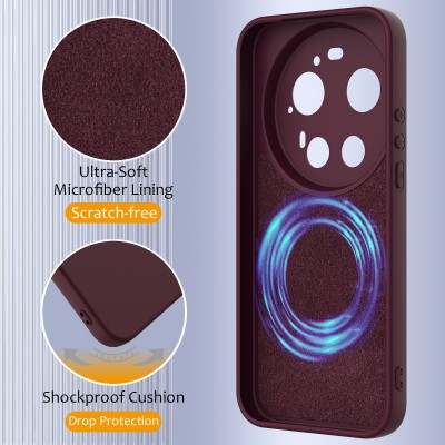 „Shell“ MagSafe kieto silikono (TPU) dėklas - bordo (Xiaomi 17 Ultra)