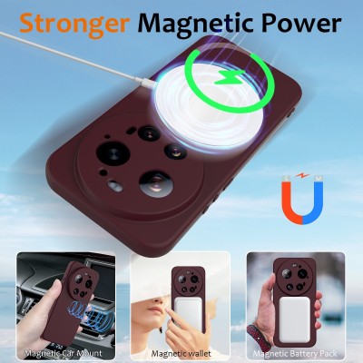 „Shell“ MagSafe kieto silikono (TPU) dėklas - bordo (Xiaomi 17 Ultra)