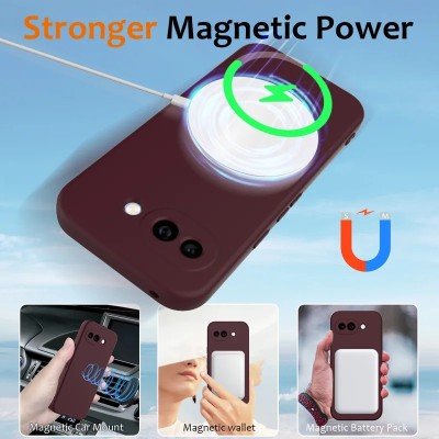 „Shell“ MagSafe kieto silikono (TPU) dėklas - bordo (Pixel 10a)