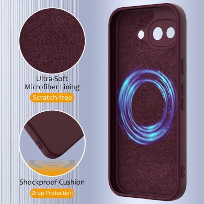 "Shell" MagSafe Hard Silicone (TPU) Case Cover - burgundy (Pixel 10a)