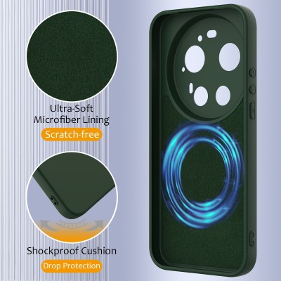 "Shell" MagSafe cieta silikona (TPU) apvalks - tumši zaļa (Xiaomi 17 Ultra)