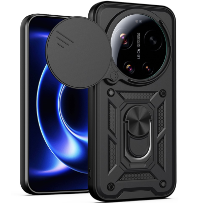 "AMORUS" Kickstand pastiprinātas aizsardzības apvalks - melns (Xiaomi 17 Ultra)