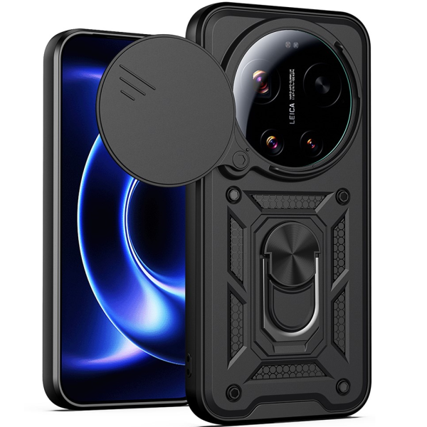 "AMORUS" Kickstand pastiprinātas aizsardzības apvalks - melns (Xiaomi 17 Ultra)