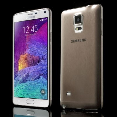 Samsung Galaxy Note 4 N910 dzidrs (caurspīdīgs) cieta silikona TPU pasaulē planākais pelēks apvalks / Vacins.lv