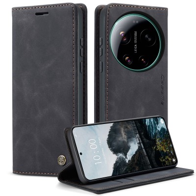 „CaseMe“ Retro solidus atverčiamas dėklas - juodas (Xiaomi 17 Ultra)