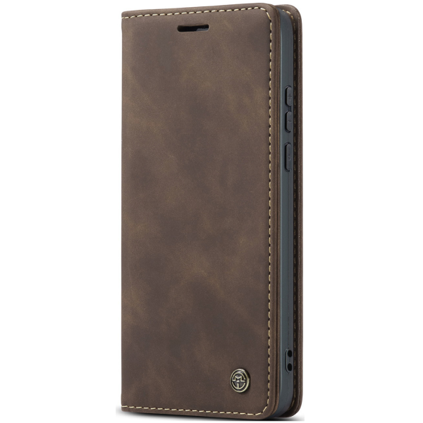 "CaseMe" Retro solīds atvēramais ādas maciņš - brūns (Xiaomi 17 Ultra)