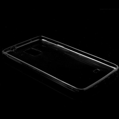 Samsung Galaxy Note 4 (N910) skaidrus (permatomas) kieto silikono TPU ploniausias pasaulyje pilkas dėklas / Priedai.lt